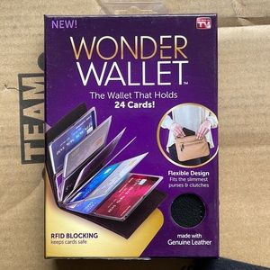 As Seen On TV Wonder Wallet Genuine Leather Wallet w/ RFID Protection